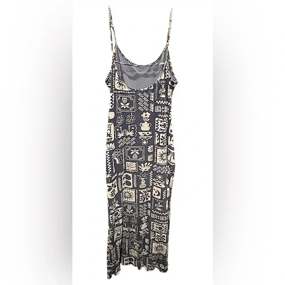 See You Monday Black and Cream Maxi Dress LARGE pit to pit 15in length 52in - Picture 2 of 7